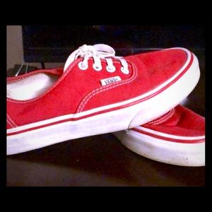Women’s red Vans!! Size 7.5